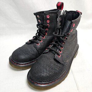 Doc Dr Martens Delaney Black Leather Ankle Zip Combat 8 Eyelet Girls US 1